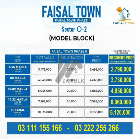 Faisal Town 10 Marla plot for sale sector O Model Block